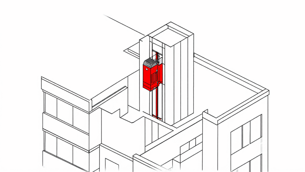 ۱. آسانسور کششی (Traction Elevator)